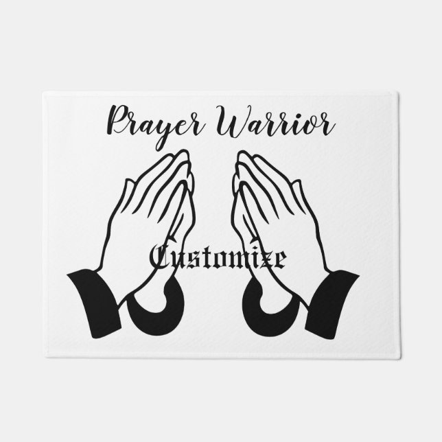 Prayer Warrior Praying Thunder_Cove Doormat (Front)