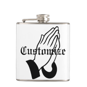 Prayer Warrior Praying Thunder_Cove Hip Flask