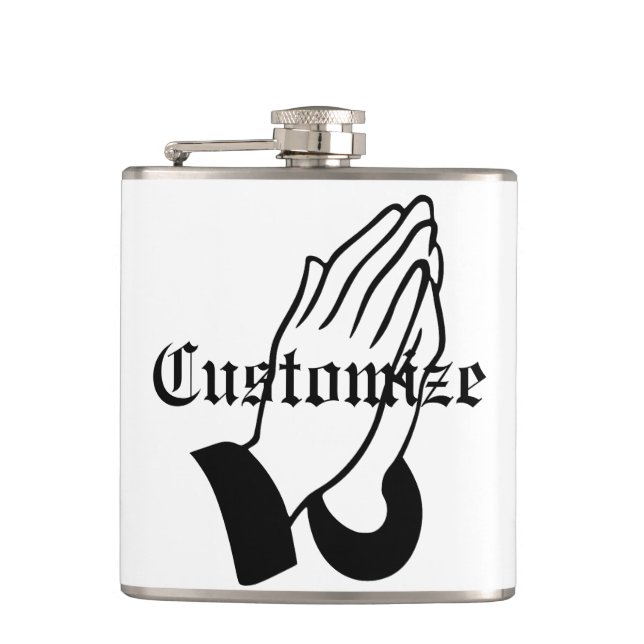 Prayer Warrior Praying Thunder_Cove Hip Flask (Front)