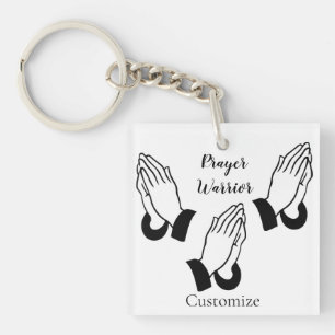 Prayer Warrior Praying Thunder_Cove Key Ring