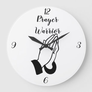 Prayer Warrior Praying Thunder_Cove Large Clock