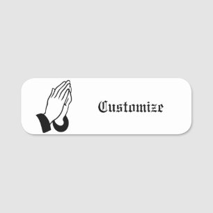Prayer Warrior Praying Thunder_Cove Name Tag