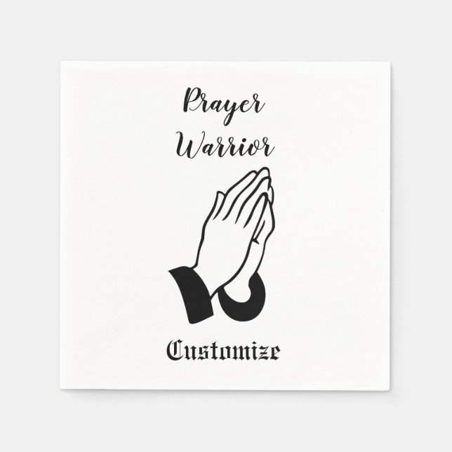 Prayer Warrior Praying Thunder_Cove Napkin (Front)