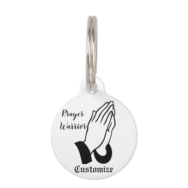 Prayer Warrior Praying Thunder_Cove Pet Tag (Front)