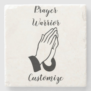 Prayer Warrior Praying Thunder_Cove Stone Coaster