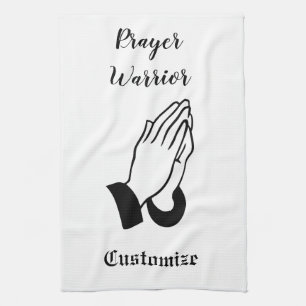 Prayer Warrior Praying Thunder_Cove Tea Towel