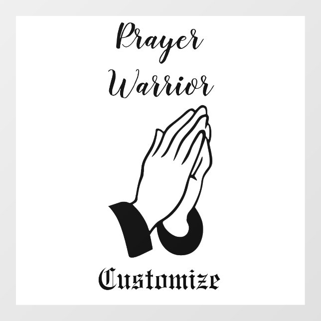 Prayer Warrior Praying Thunder_Cove Window Cling (Sheet)
