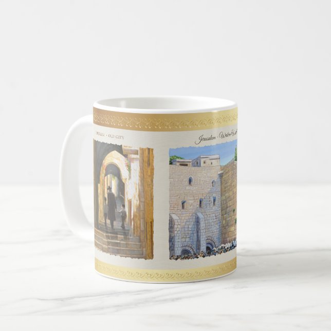 Prayer Western Wall KOTEL Jerusalem David Old City Coffee Mug (Front Left)