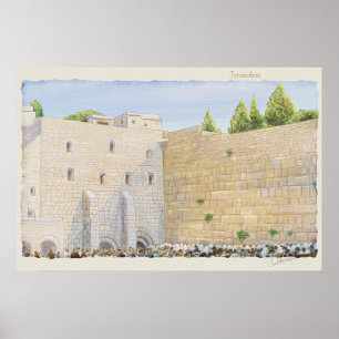 Prayer, Western Wall KOTEL Jerusalem Old City Art Poster