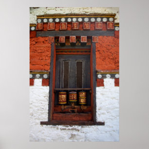 Prayer Wheels At Temple Poster