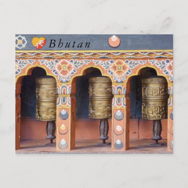 Prayer Wheels - Bhutan Postcard (Front)