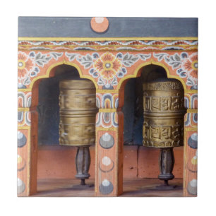 Prayer Wheels - Bhutan Tile