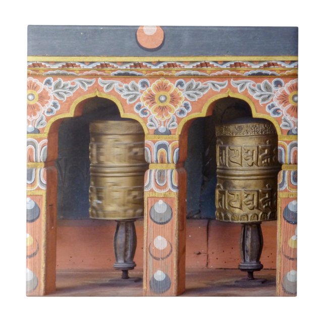Prayer Wheels - Bhutan Tile (Front)