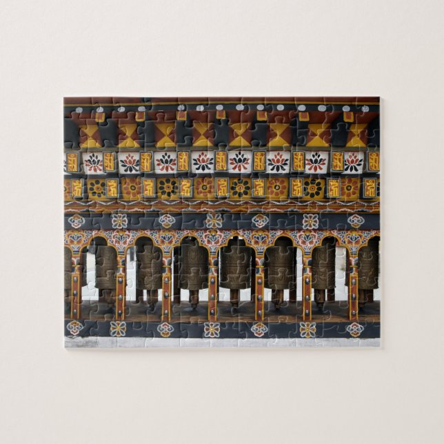 Prayer Wheels in a small public square Jigsaw Puzzle (Horizontal)