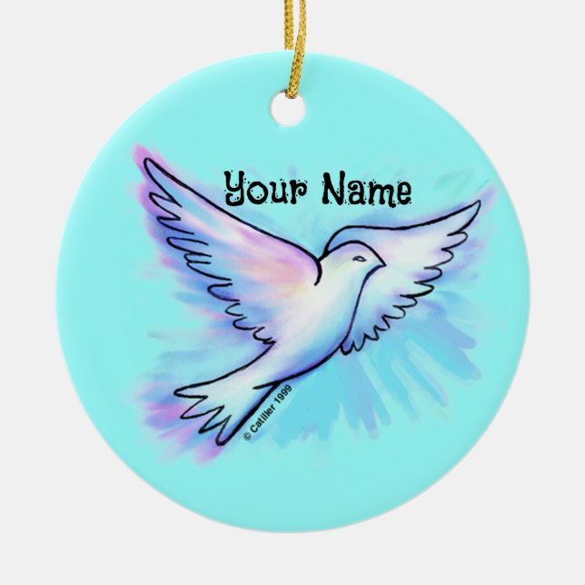 Prayer Works Dove Christian Ornament (Front)
