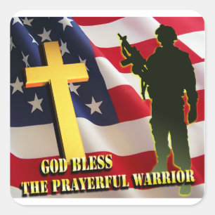 Prayerful Warrior Square Sticker
