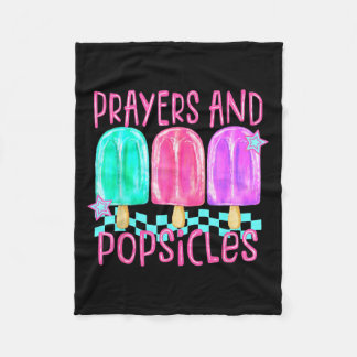 Prayers And Ice Pops Retro Christian Summer Ed Fleece Blanket