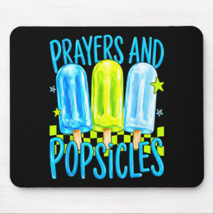 Prayers and popsicles cute christian summer kids mouse mat