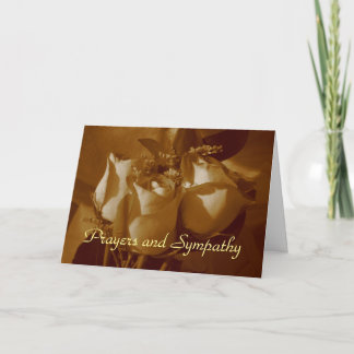 Prayers and Sympathy - Rose Trio In Sepia Card