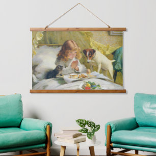 Prayers Before Breakfast Suspense by Barber Hanging Tapestry