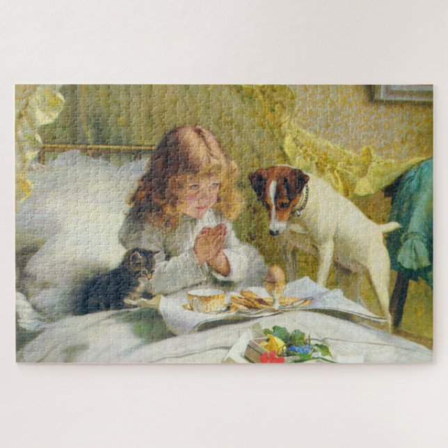 Prayers Before Breakfast Suspense by Barber Jigsaw Puzzle (Horizontal)