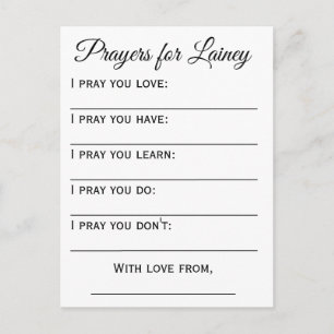 Prayers for Baby Postcard