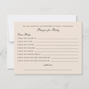 Prayers for baby. Simple minimalist pink wishes Advice Card
