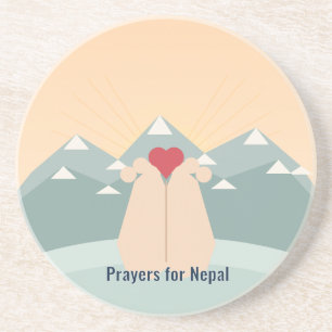 Prayers for Nepal Sandstone Coaster