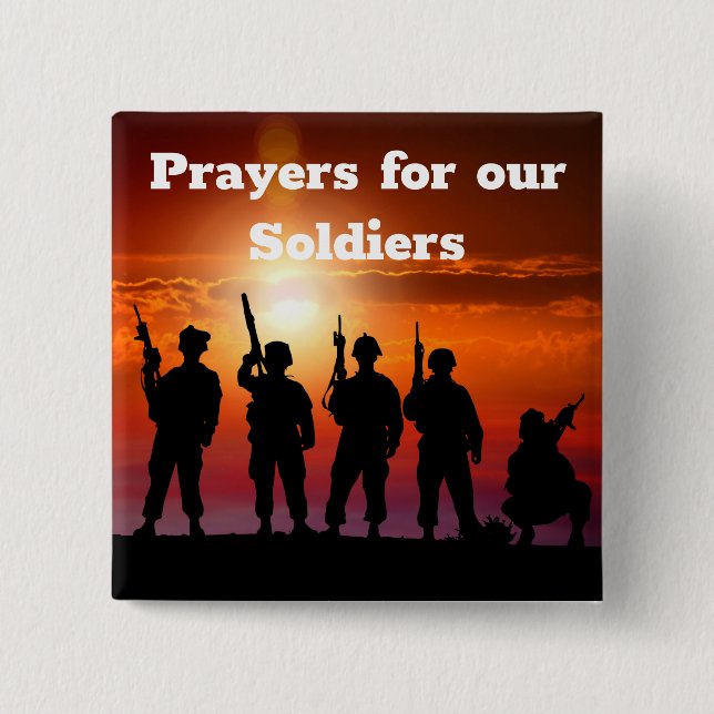 Prayers for our Soldiers 15 Cm Square Badge (Front)
