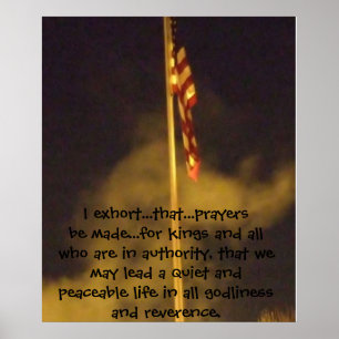Prayers for Peace 1st Timothy 2 1 - 2 Poster