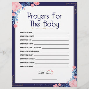 Prayers For The Baby [Floral Frame] Custom Letterhead