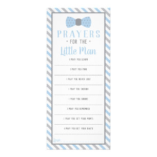Prayers for the Little Man, Baby Blue, Grey Rack Card