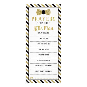 Prayers for the Little Man, Black, Faux Gold Rack Card