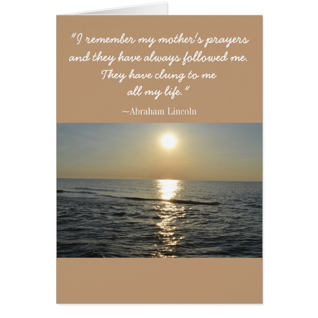 Prayers Lincoln Quote Sympathy Card (Front)