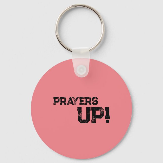 Prayers Up Peach Key Ring (Front)