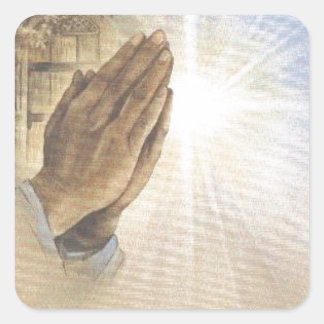 Praying%20Hands%202 Square Sticker