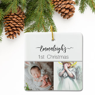 Praying Angel 1st Christmas Fully Custom Ceramic Ornament