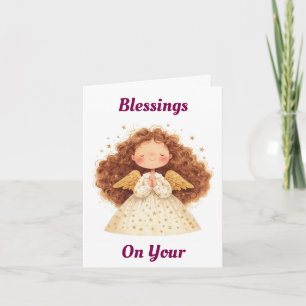 Praying Angel Birthday Greeting Card