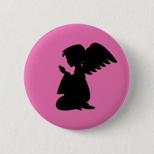 Praying Angel Button Badge