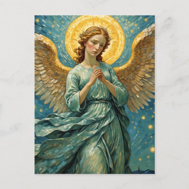 Praying Angel Faux Van Gogh Postcard (Front)