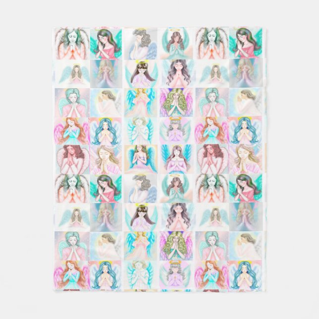 Praying Angel Fleece Blanket (Front)