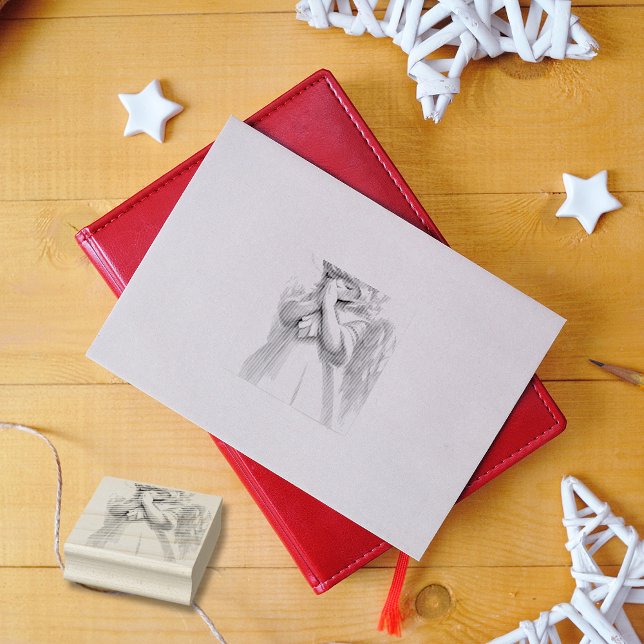 Praying Angel Little Girl Wings Rubber Stamp (Creator Uploaded)
