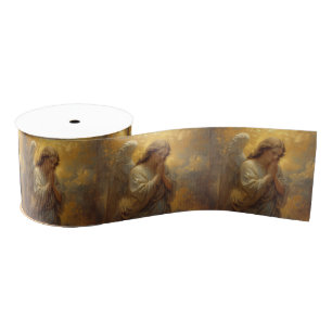 Praying Angel- Religious Occasions Golden Grosgrain Ribbon