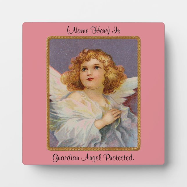 Praying Angel Tabletop Plaque with Easel (Front)