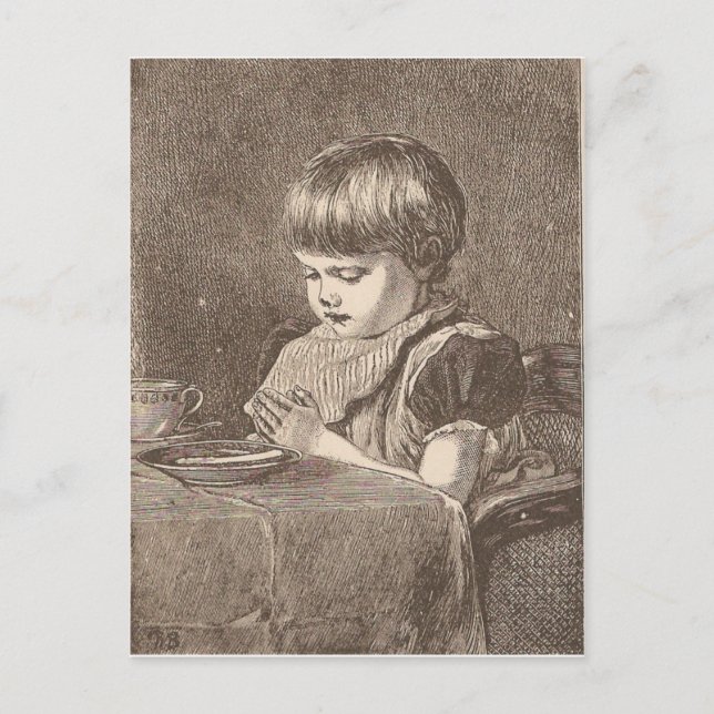 Praying Before Meal Postcard (Front)