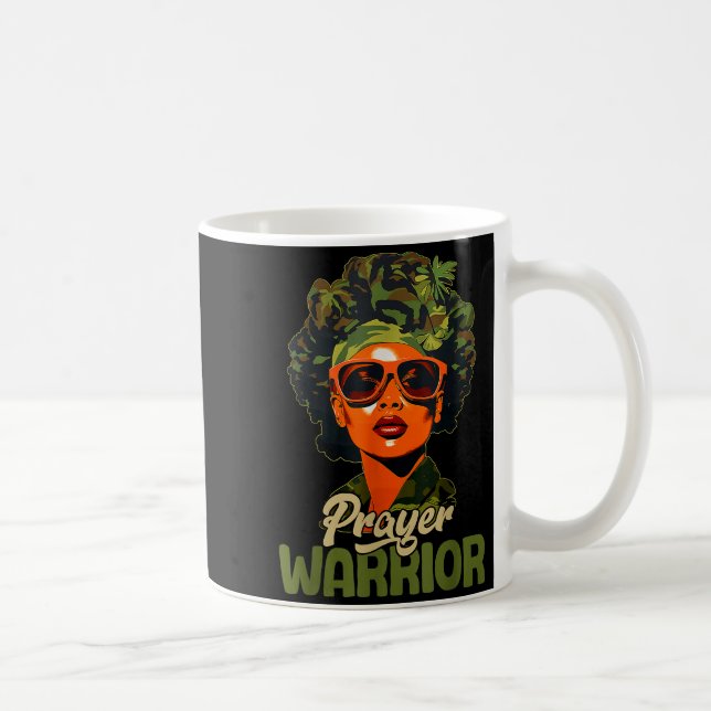Praying Black Woman Afro Christian Sayings Prayer  Coffee Mug (Right)