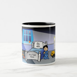 Praying Boy Cartoon by PrintedPerfection.com Coffe Two-Tone Coffee Mug