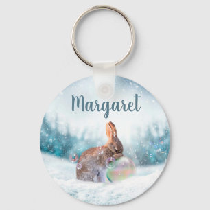 Praying Bunny Rabbit Cute Key Chain
