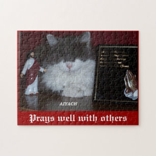 Praying cat jigsaw puzzle