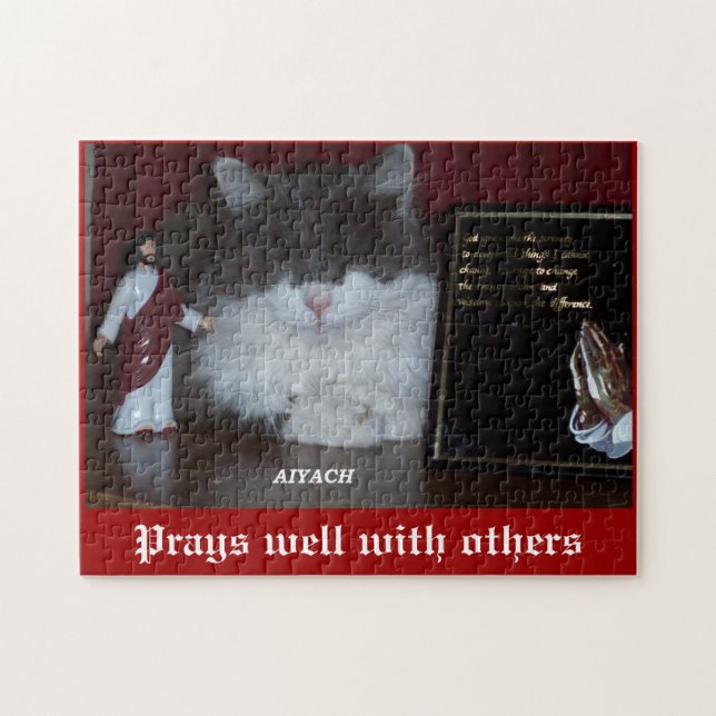 Praying cat jigsaw puzzle (Horizontal)